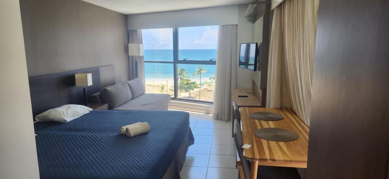 Apartamento Flat No Class Internacional, A Beira-mar, Em Boa Viagem, Recife-pe, Com Portaria E Restaurante 24h - Ideal Concursos, Turismo, Visto Americano E Jogos Da Serie A